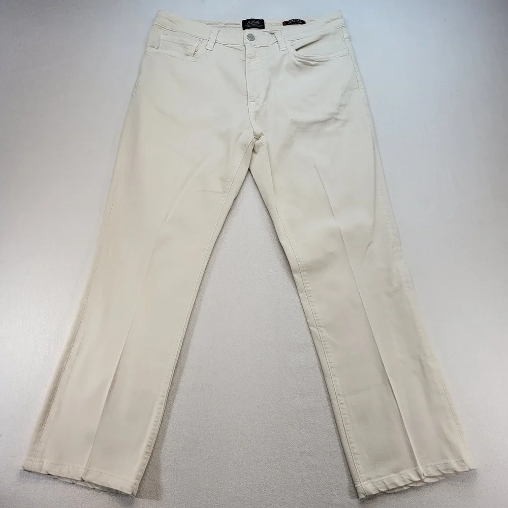 34 Heritage Charisma Pants Mens 35x30 Cream Classic Comfort Rise Luxury Stretch